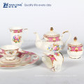 Rosa Zeichnung Royal Style Tee Set, Keramik Nachmittagstee Set
